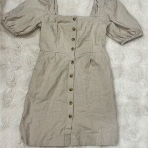 Old Navy Beige Button-Front Mini Dress